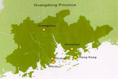 Map of the Pearl River Delta Region